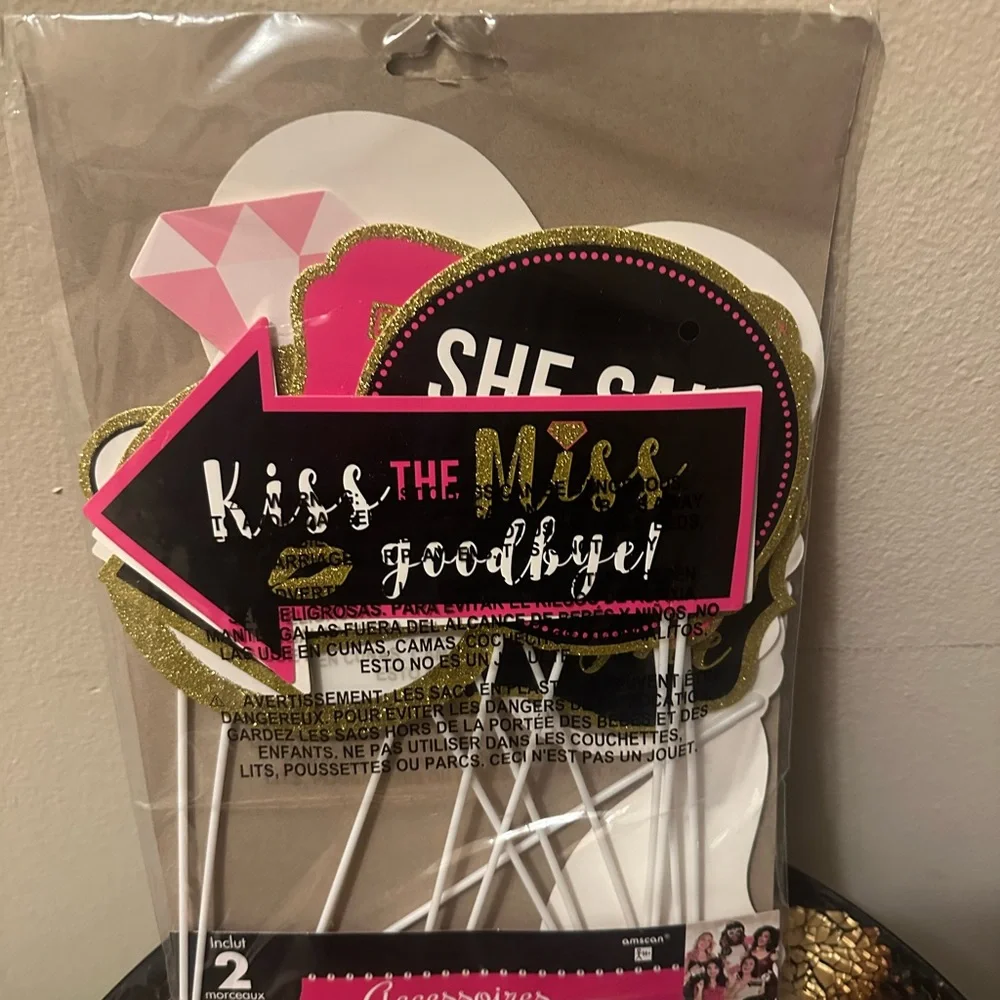 Bachelorette Party Photo Props 2 Packs Selfie Pink White Black 26 Pieces